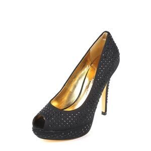 Ted Baker Svana Embellished  Crystals Pump Peep-toe Shoes Heels Platform Size 7